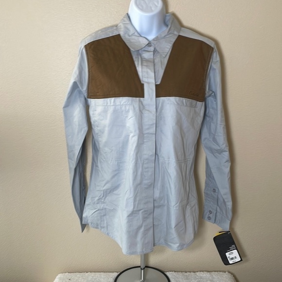 Nwt Cabela’s Outfither Shooting Shirt Size Blue - Picture 1 of 12